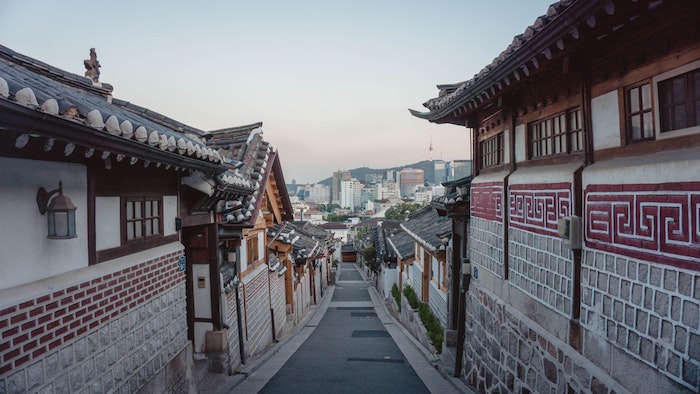 Seoul beau paysage, photo de paysage urbain, photo à reproduire en dessin paysage, Korea ville ancienne