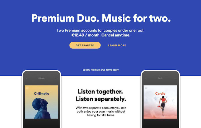 Spotify vient de lancer une nouvelle offre Premium Duo destinée aux couples avec playlist partagée Duo Mix