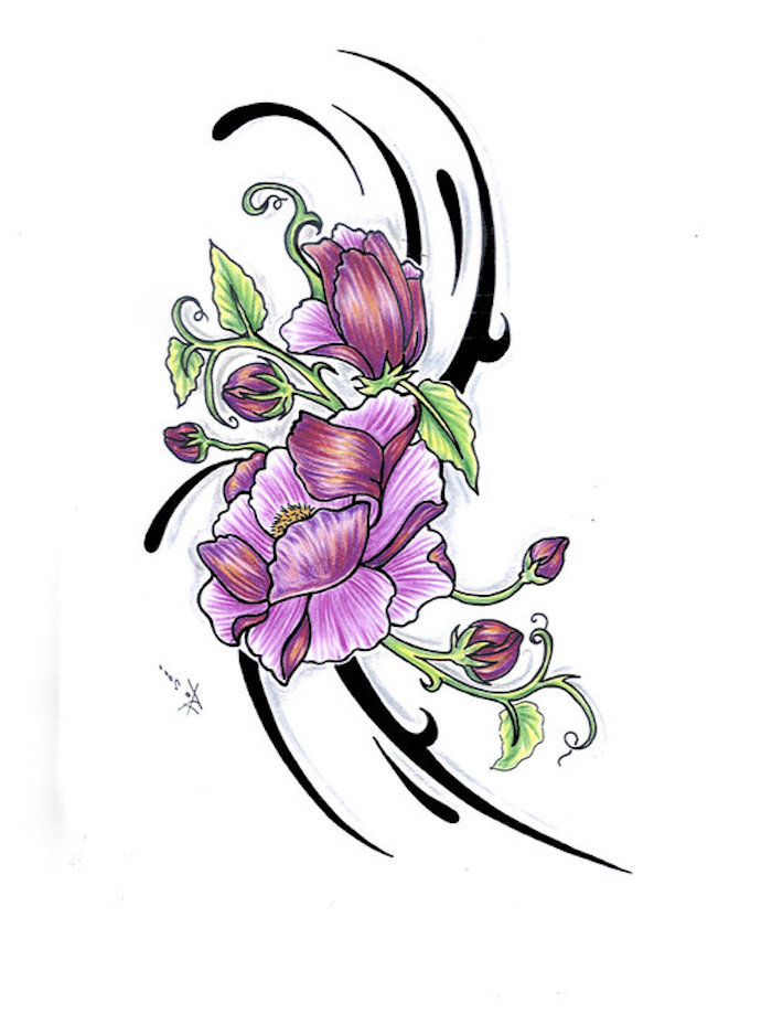 Violet fleur de pissenlit dessin de rose dessins de fleurs de printemps tatouage lignes