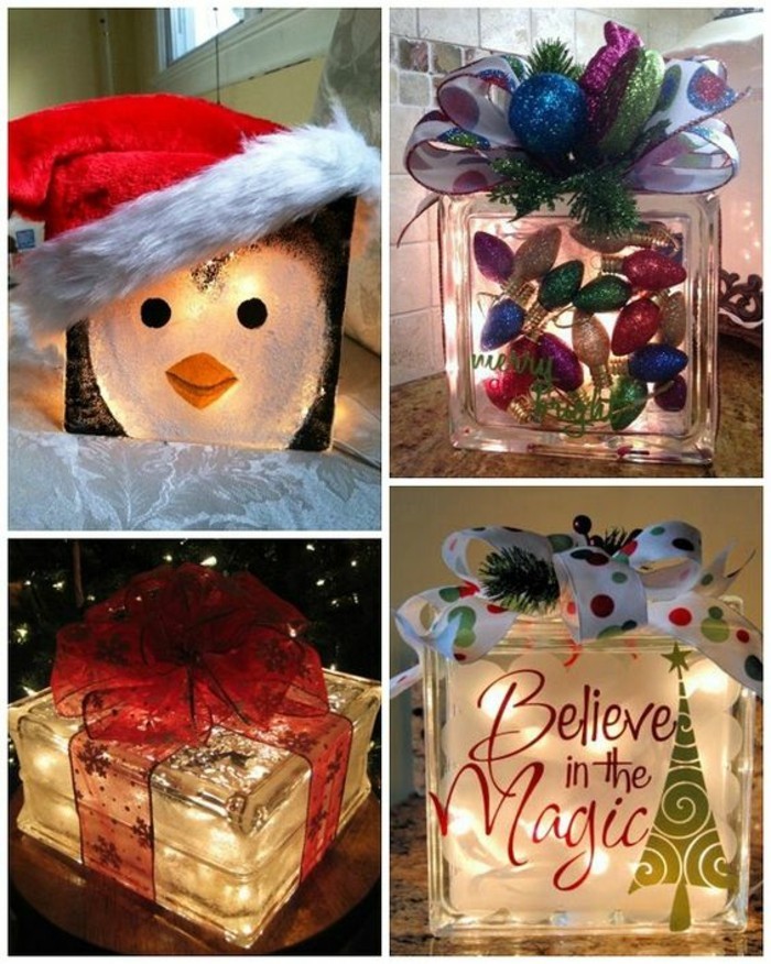 fabriquer des boîtes lumineuses pour Noël, idée décoration de noël à faire soi même, cadeau original a fabriquer