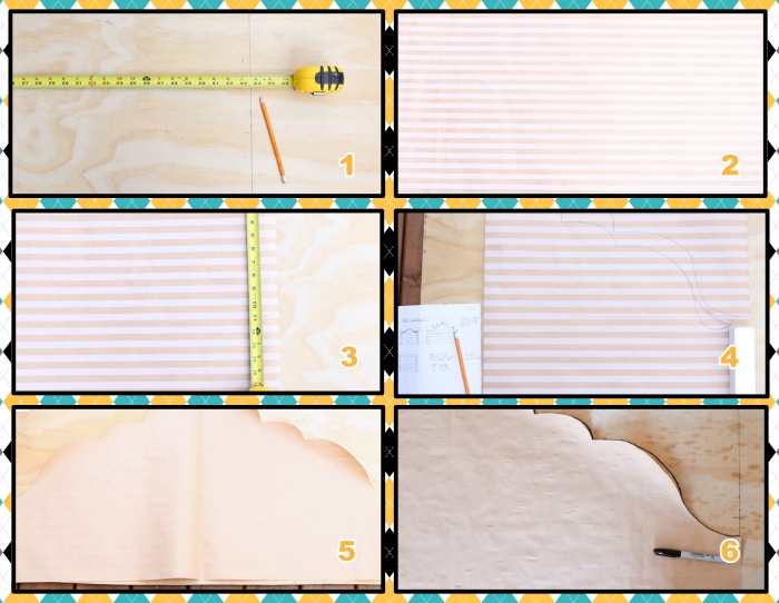 étapes à suivre pour faire une tete de lit, tutoriel pour réaliser un gabarit en tissu ou papier, personnaliser sa déco avec objets fait main