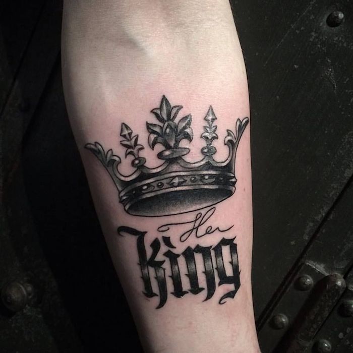 Roi tatouage phrase et dessin de couronne, tatouage original, design original pour tatouage swag idée de tatoo