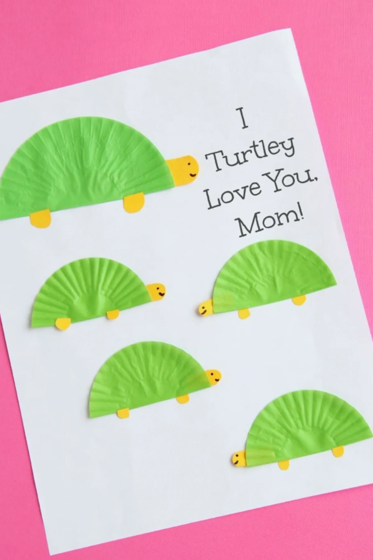 idee de carte pour la fete des meres avec des tortues