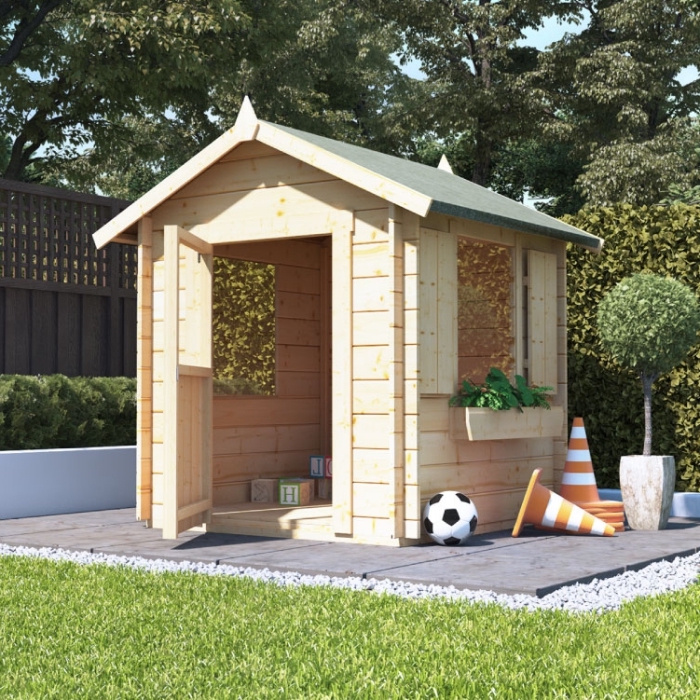 idée cabane de jardin enfant, petite maison en bois à faire soi-même, modèle abri de jardin DIY avec fenêtre volets