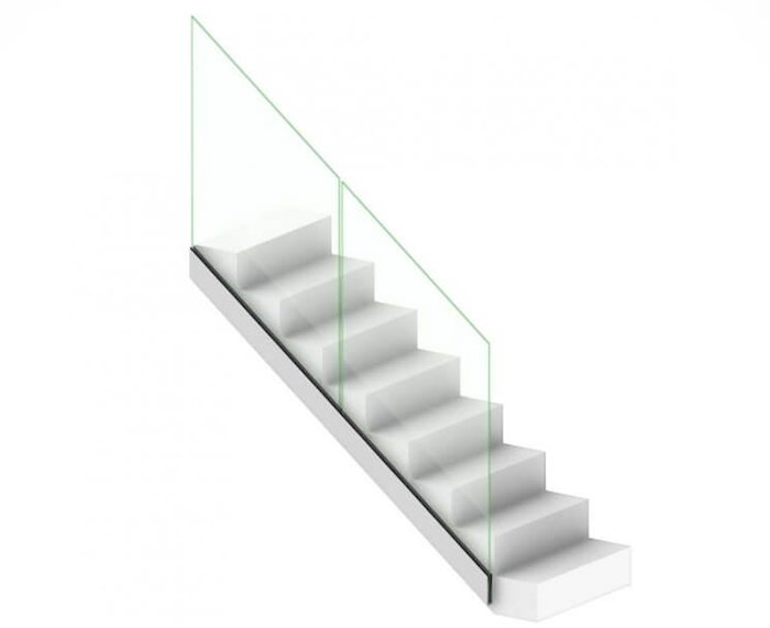 modele de rambarde d'escalier avec garde corps en verre plein