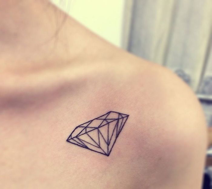 Diamant idée tatouage graphique moderne, tatouage main, cool tatouage, géométrique dessin beau