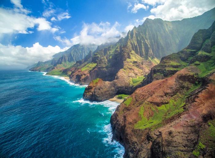 Hawaii Napali plage, magnifique vue de l'océan et les montagnes, le plus beau pays du monde, les plus beaux endroits de monde photo