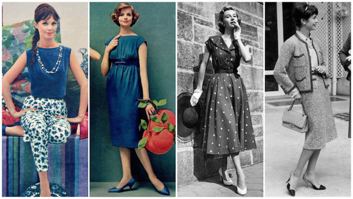 Collage avec le style des annees 50, comment s'habiller à la mode des années 50, tenue année 50, être une femme stylée