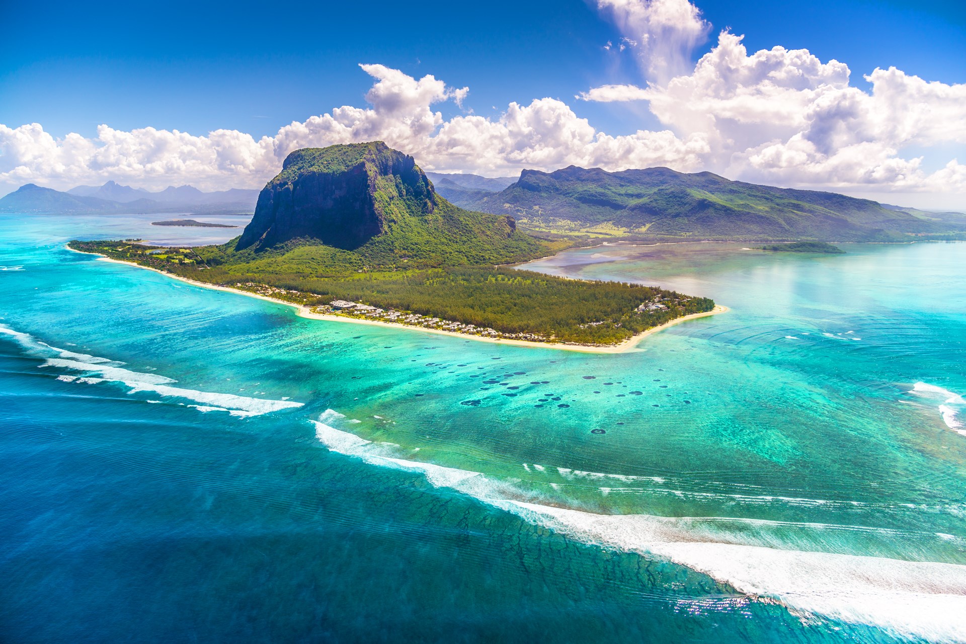 île Maurice vue de l'haut, paysage magnifique, paysage fantastique, la nature magnifique du monde, la terre est un paradis 