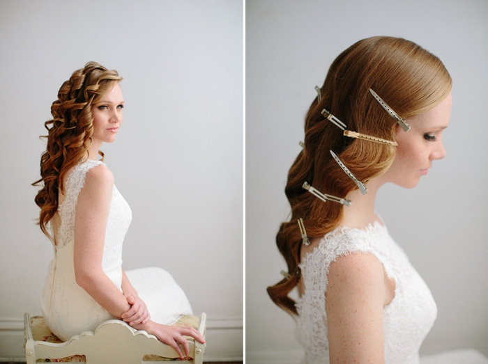 modèle de robe de mariée longue fluide en dentelle florale, tuto coiffure facile, idée coiffure cheveux lâchés
