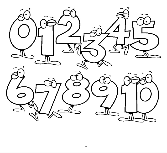 coloriage éducatif pour apprendre les chiffres aux enfants, dessin à colorier pour enfants avec les chiffres