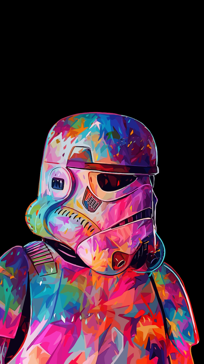 Star Wars stormtrooper coloré fond d'écran noir iphone, photo swag, image de personne swag 2019 tendances 