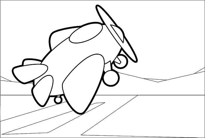 coloriage garçon sur le thème des avions, coloriage petit avion à imprimer gratuitement, dessin à colorier avion