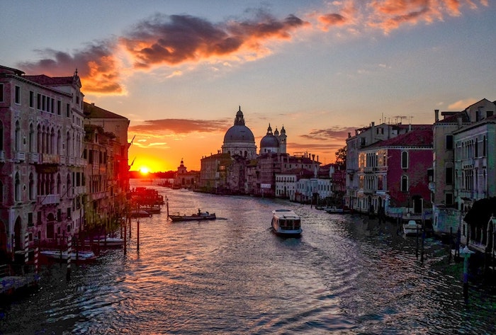 Venise au coucher de soleil, Italie image nature dans la ville, fond d'écran tumblr image à télécharger