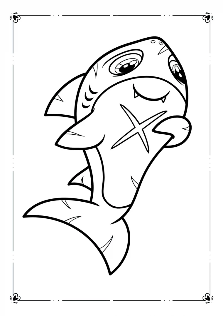 dessin de requin mignon a colorier gratuitement