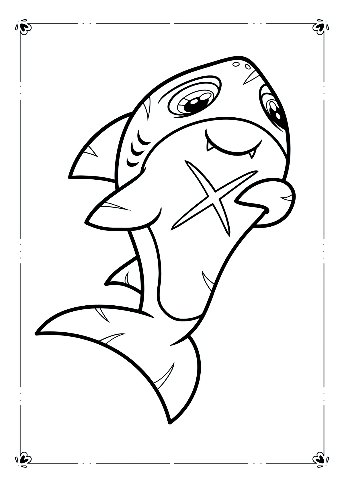 dessin de requin mignon a colorier gratuitement