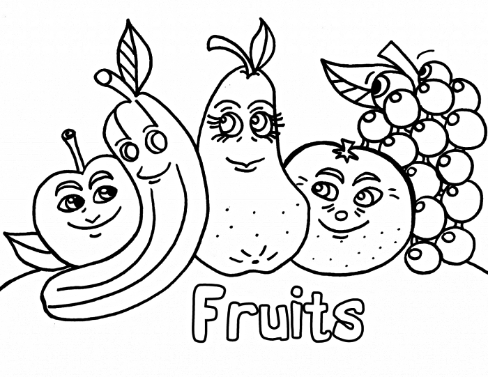 activité de coloriage maternelle éducatif pour apprendre les fruits, dessin à colorier fruits à imprimer gratuitement