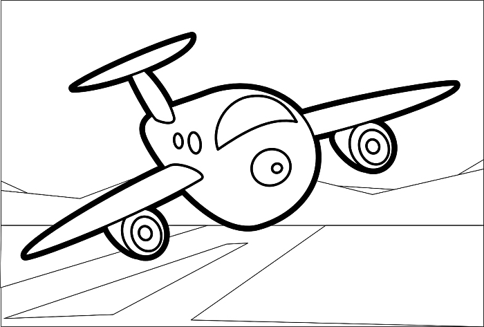 dessin de coloriage avion à imprimer et à colorier, coloriage garçon petit avion en vol, pages à colorier gratuite pour enfant