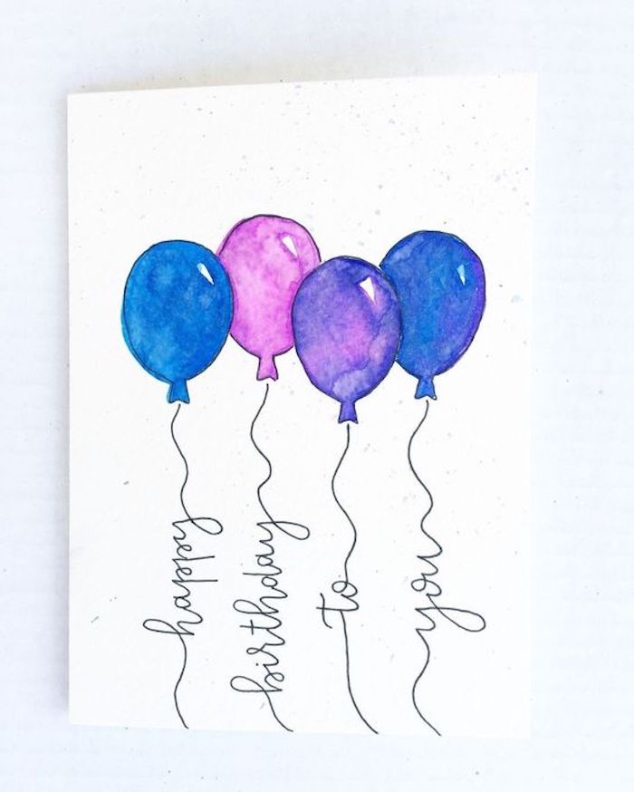 Carte de voeux avec dessin de ballons, image joyeux anniversaire humour, dessin anniversaire