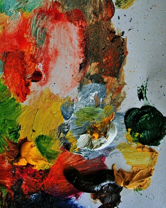 techniques pour réaliser des peintures abstraites, tableau abstrait contemporain avec différents effets de peinture