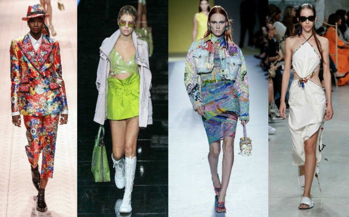 Les tendances de l'été 2019, combinaison pantalon femme chic, mode ete 2019, robe blanche, jupe et top néon vert, idées de tenues 