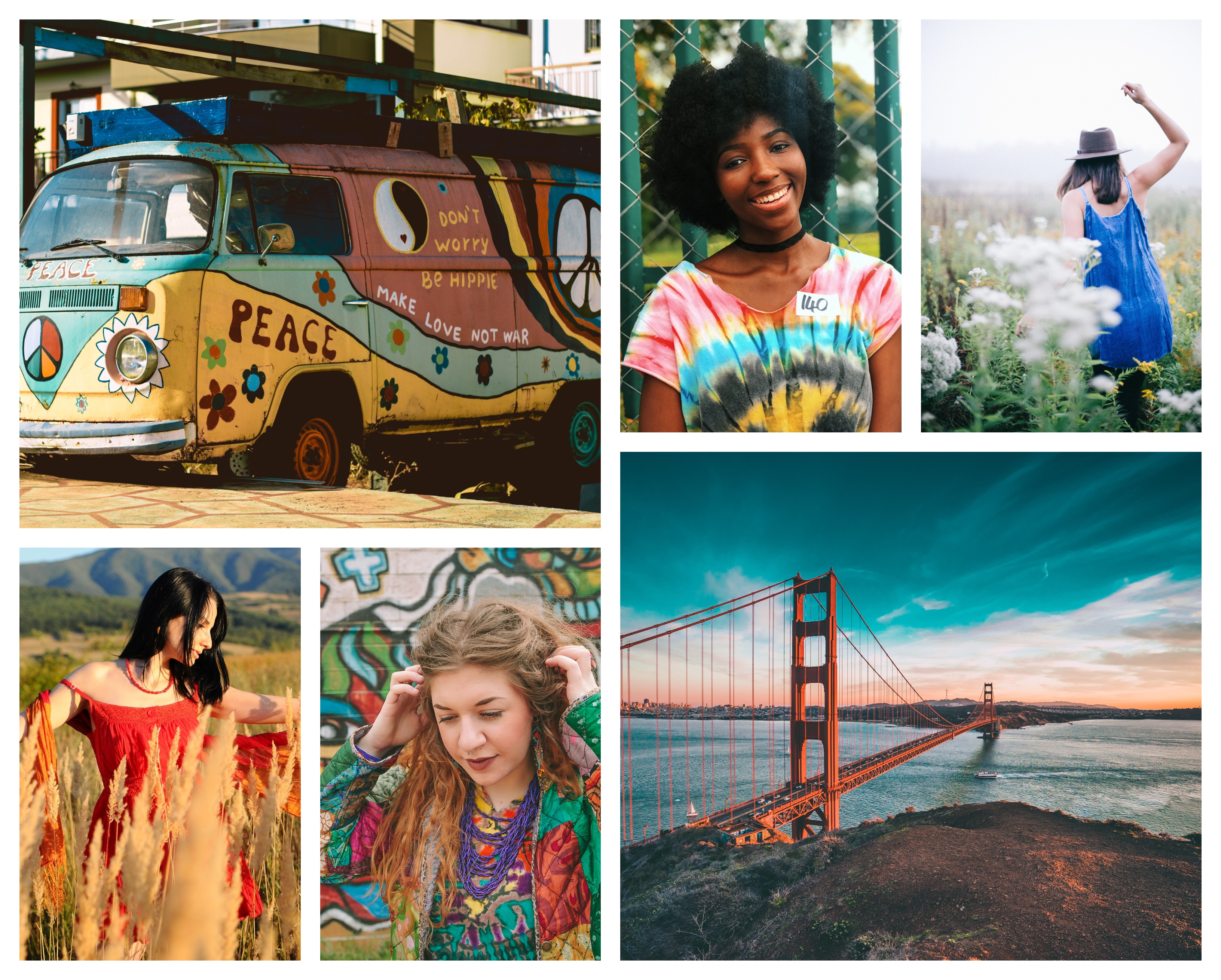 Hippie chic mode d'été 2020, comment s’habiller bien cet ete, San Francisco inspiration, Californie liberté