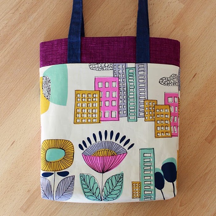 Fleurie sac coloré, bâtiments idee couture pour débutant, tuto sac cabas, modèle de sac