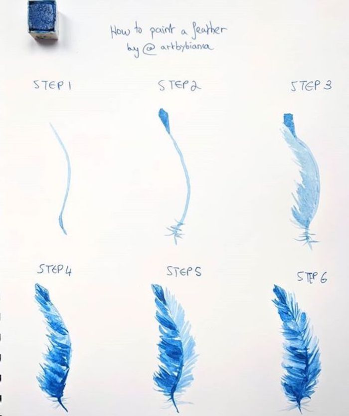 Plume bleu claire, comment faire un dessin de plume claire obscure, apprentissage dessin, les plus beaux dessins