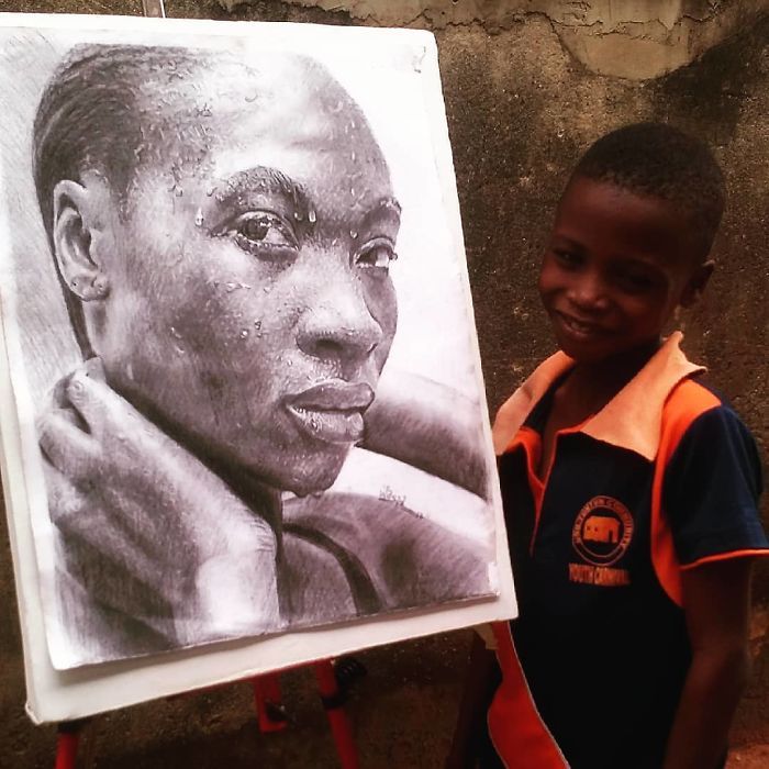 Garçon 11 ans fait des portraits réalistes, magnifique dessin noir et blanc realiste, comment dessiner une fille, dessiner un visage