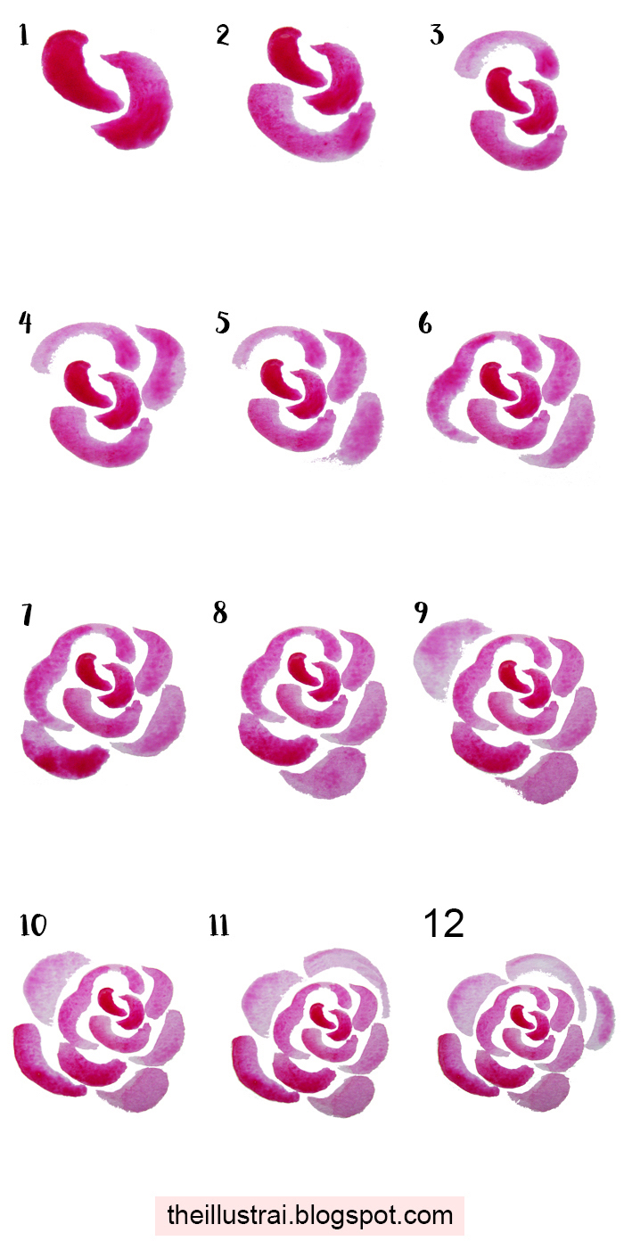 Rose en perspective, fleur dessin à l'aquarelle sur papier spéciale facile a faire, dessin très jolie de rose fleurie 