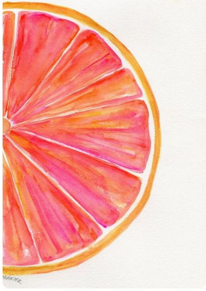 Morceau d'orange, belle peinture à l'aquarelle pour débutants, exemple de dessin, images facile à dessiner