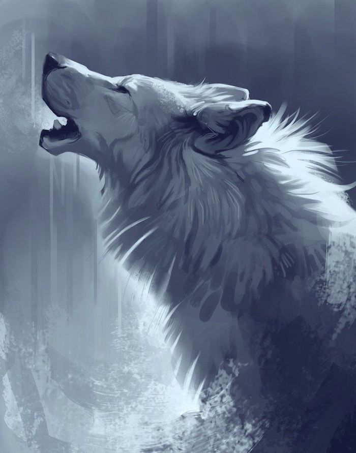 loup polaire, symbole de la force et de la férocité, idée de dessin réaliste effet 3d très détaillé