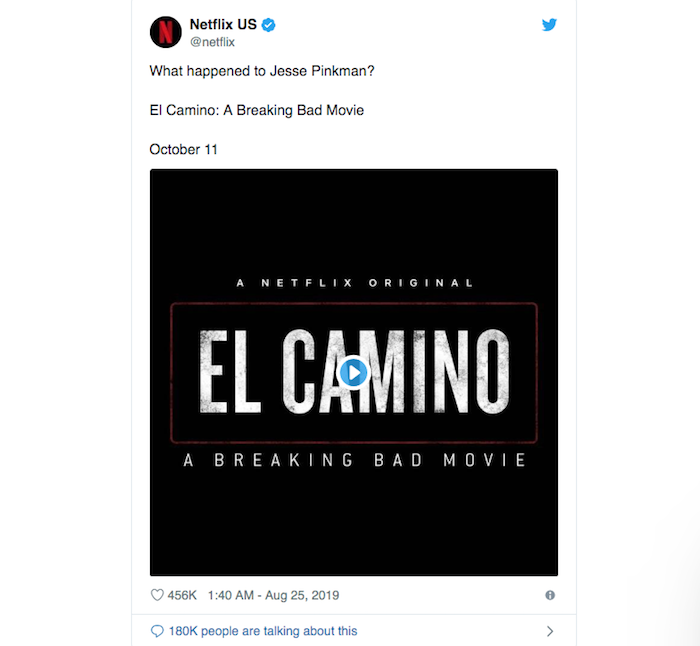 El Camino, le film issu de la série AMC Breaking Bad, dont la bande annonce a été dévoilée par Netflix, sortira le 11 octobre