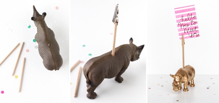 activité manuelle facile, faire un objet de déco bureau original, exemple comment customiser figurines en plastique