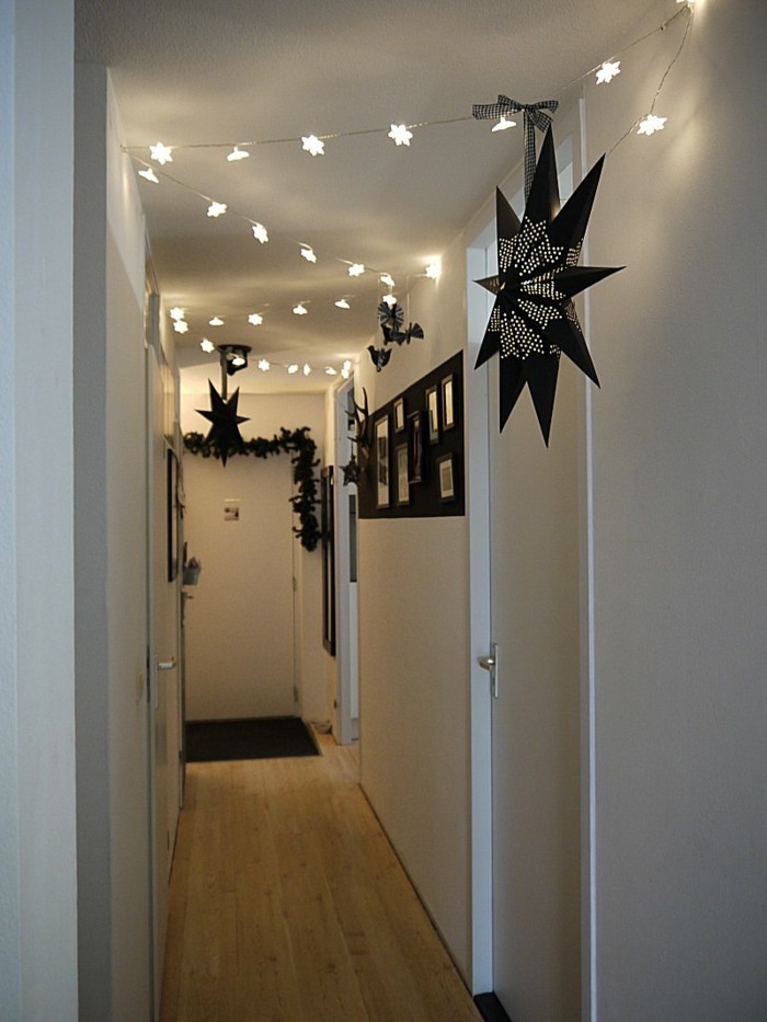 Guirlande lumineuse, tapis étroit et long pour couloir, comment décorer un couloir étroit