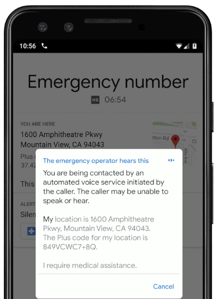 La nouvelle fonction d'appel d'urgence de Google sera capable de lire un texte enregistré et de fournir une localisation aux services de secours