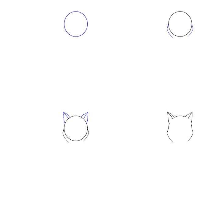 tuto dessin pour apprendre à réaliser un dessin de loup simple, dessiner tete de loup