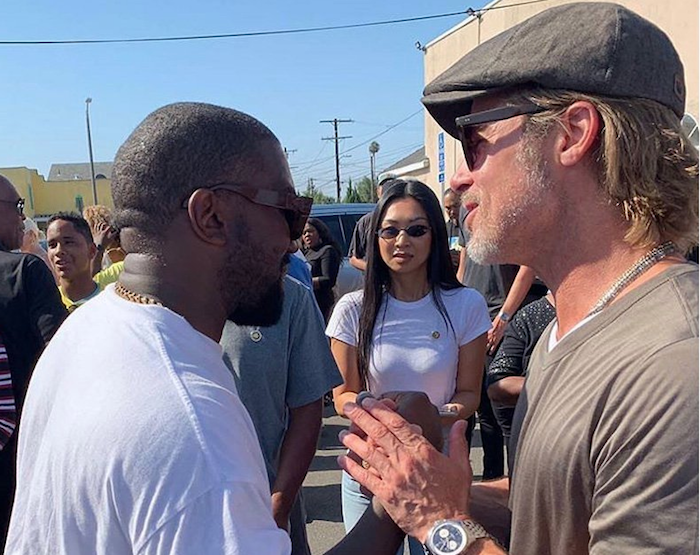 Brad Pitt a fait dimanche une visite surprise au Sunday Service de Kanye West, à Watts, Californie