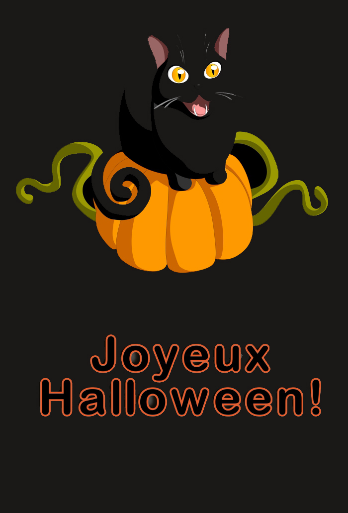 citrouille halloween dessin couleur graphique pour wallpaper iphone Halloween, symbole de Halloween chat noir
