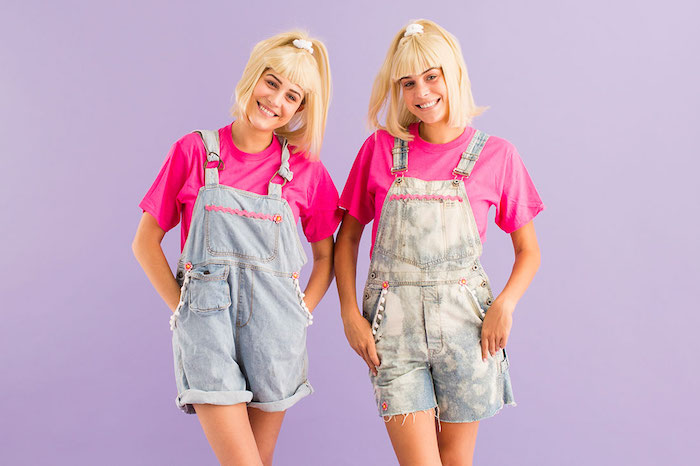 Olsen jumelles deux filles ado déguisement amies, coiffure année 90, déguisement cinéma original