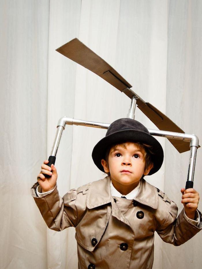 Inspecteur Gadget déguisement halloween pour bébé et enfant, garçon adorable photo avec costume classique Gadget 
