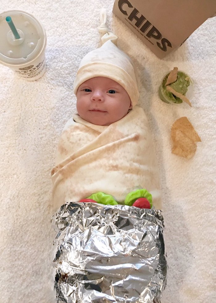 Borito déguisement halloween pour bébé, deguisement enfant simple borito nourriture mexicane