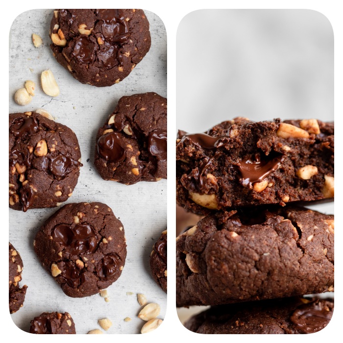 recette de cookies au chocolat avec pépites de chocolat cacahuètes, biscuits sans gluten faciles a faire