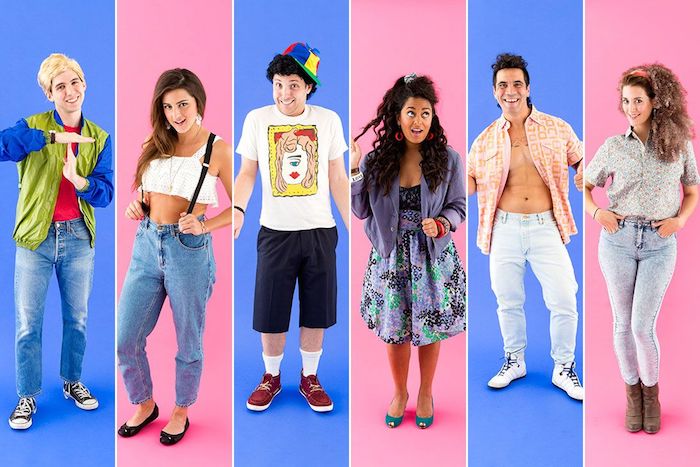 Saved by the bell groupe deguisement serie tv, look année 90, cool tenue à adopter 