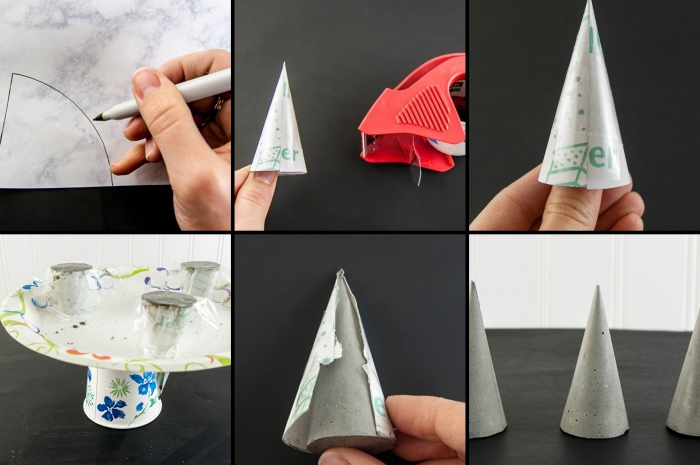 imprimer un gabarit cône et le transférer sur papier, comment faire des cônes de ciment, astuce rangement chambre