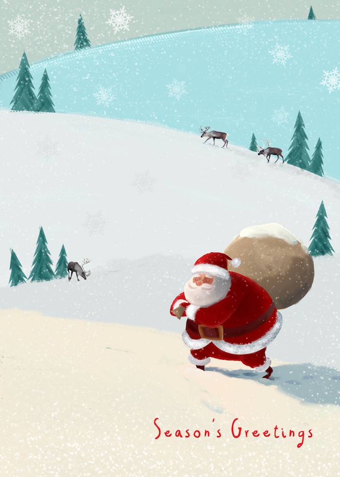 Père Noël avec un voeux de noel, image joyeux noël, bonne fete a toi, dessin de pere noel coloré