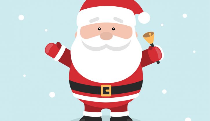 Père Noël dessin adorable, belle image de noel, voeux de noel sur carte image festive