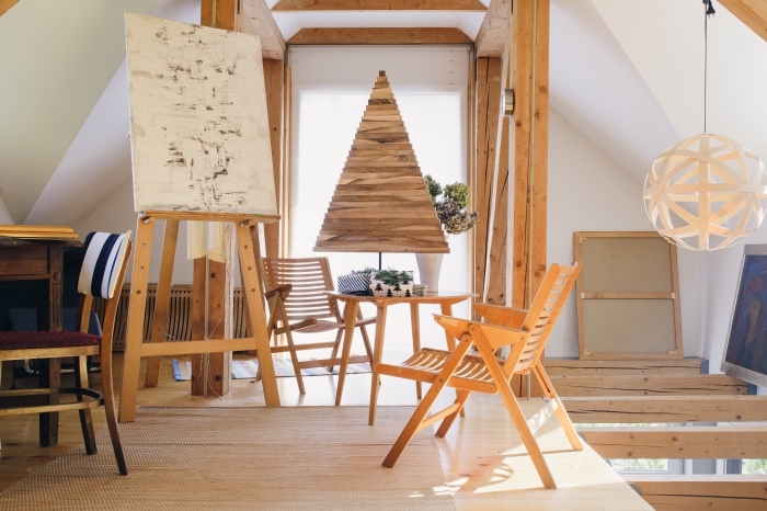 comment décorer son intérieur pour noël de style minimaliste, idée de décoration de noel à fabriquer en bois