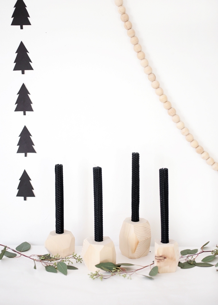 comment réaliser une décoration de Noël de style minimaliste avec des objets DIY, activités manuelles noel faciles