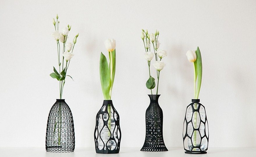 Dame-jeanne déco à composer soi-même, belle décoration printer 3d, vase DIY avec fleurs de printemps